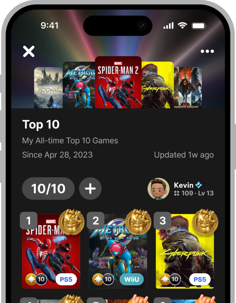 Gamer community mobile interface